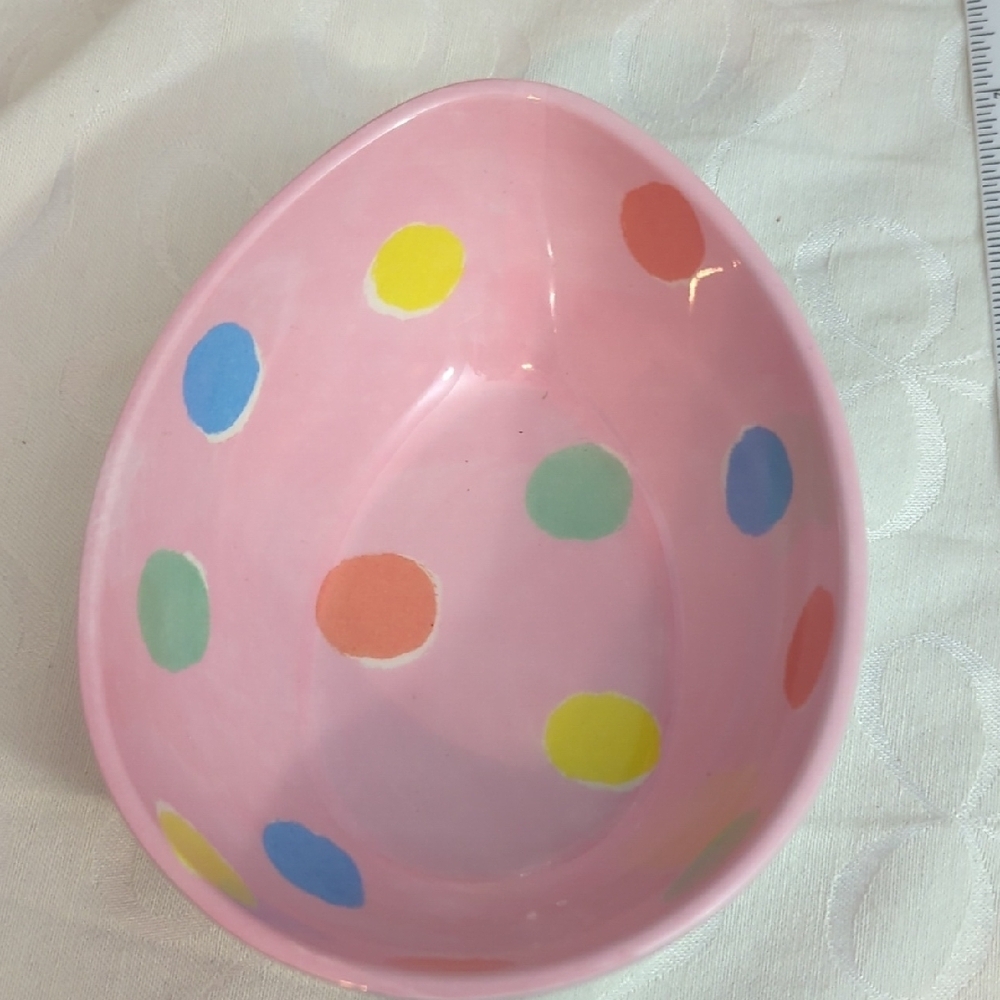 Colorful Polka Dot Pink Bowl